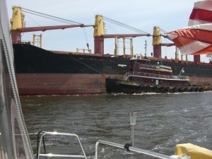 container ship closeup