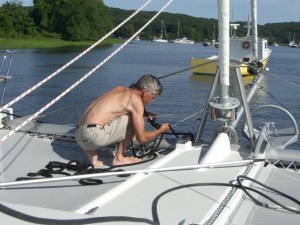 006 Russ working on boat