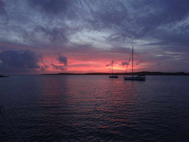 Sunset over Lubbers Quarters looking from Tahiti Beach by Baker's Rock