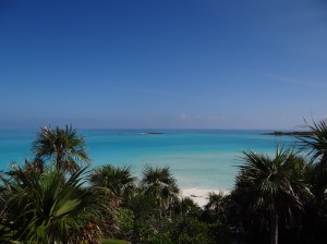 Looking out toward Exuma Sound from atop Camp Driftwood
