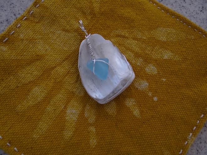 Lovely! Shell with seaglass and the first coaster.
