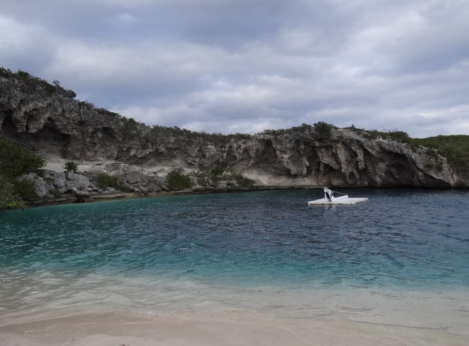 Dean's Blue Hole- tucked in a protected corner at the beach