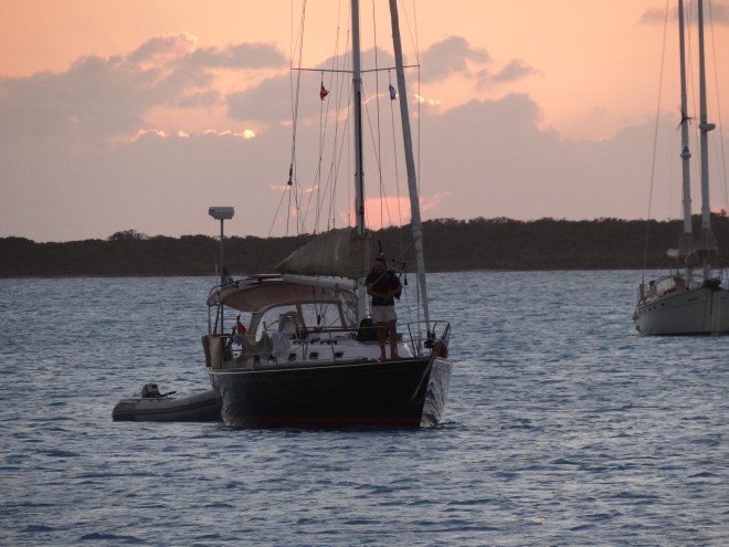 A bagpipe sunset serenade