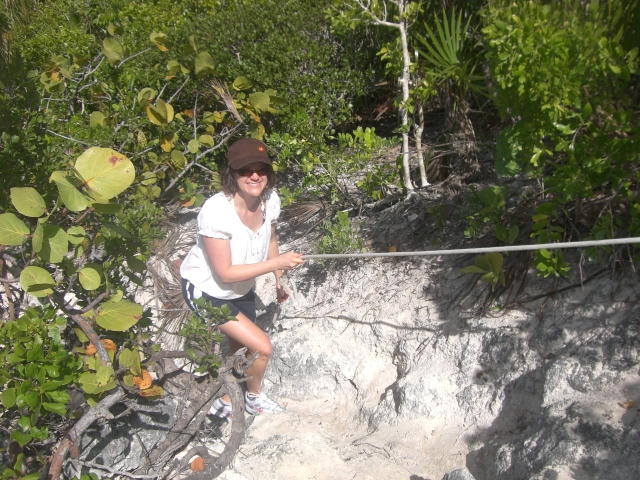Cathy masters rope climbing 101 on the path to the monument