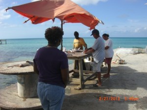 Our fish selection is filleted- that's Rosie in foreground