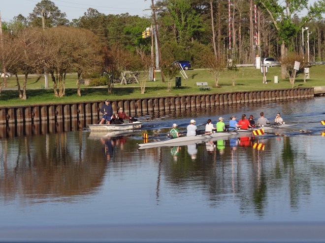 The quiet section between the lock and bridge is put to good use