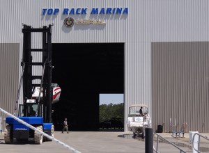 As the name implies, boats are rack stored inside.