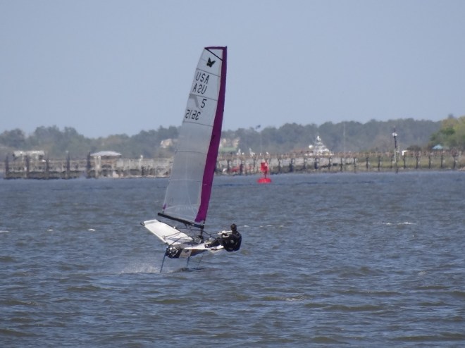 Flying on foils Cooper River, Charleston Harbor