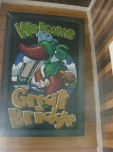 Funky sign inside Chili's at Great Bridge, VA