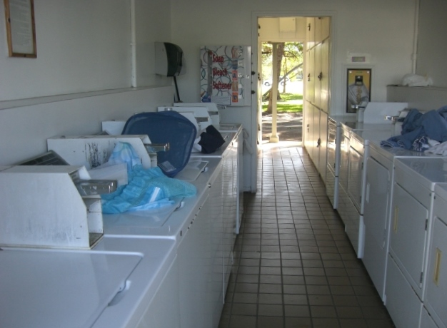 Eight dryers for seven washers.