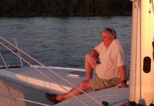 Martin enjoys our spacious bow