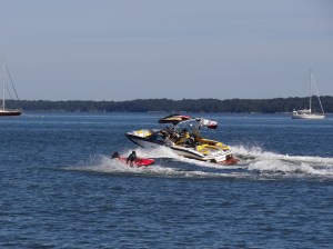 Surrounded by fun filled boat wakes