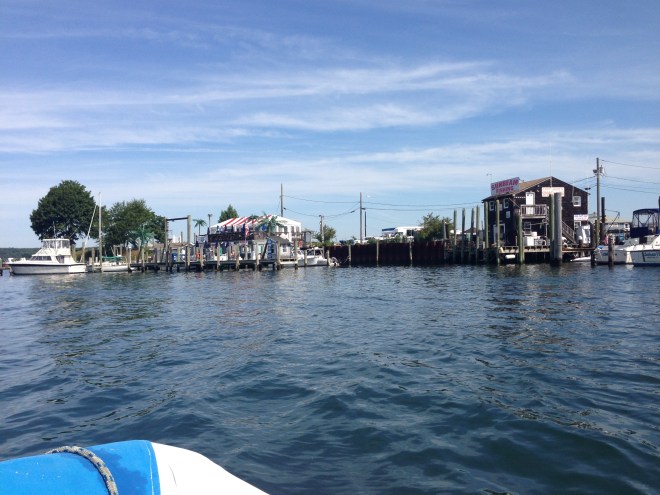 Entering the inner harbor after passing under the bridges.