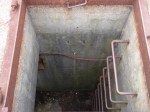 Looking down into the bunker