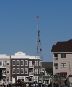 The Manteo weather tower flies the red flag for days