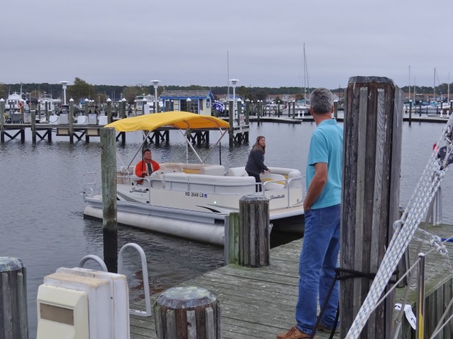 Our tour boat arrives; a great way to enjoy happy hour