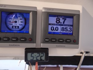 We greatly enjoyed happy hour on the bow as the heat wave continued