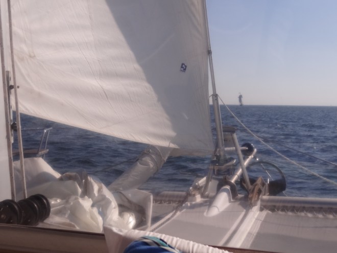 Screecher down, jib out, The Pride pulls further ahead.