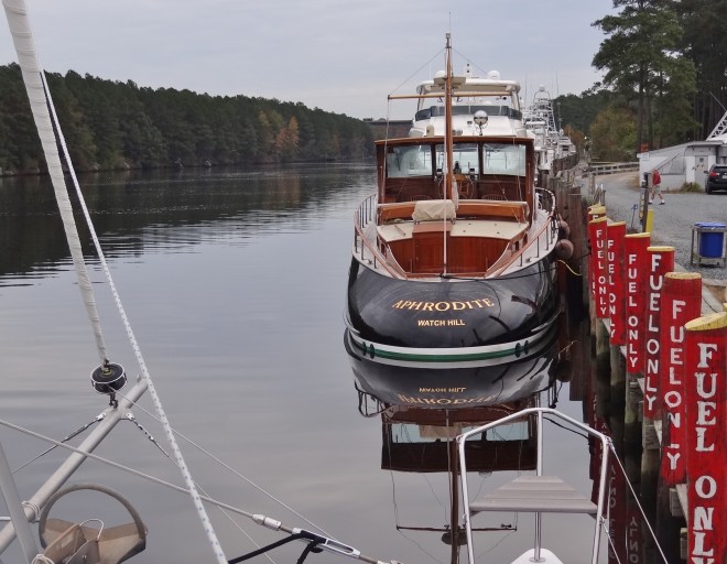 Fancy meeting her here! Too nice a boat to keep in the cold northern climes
