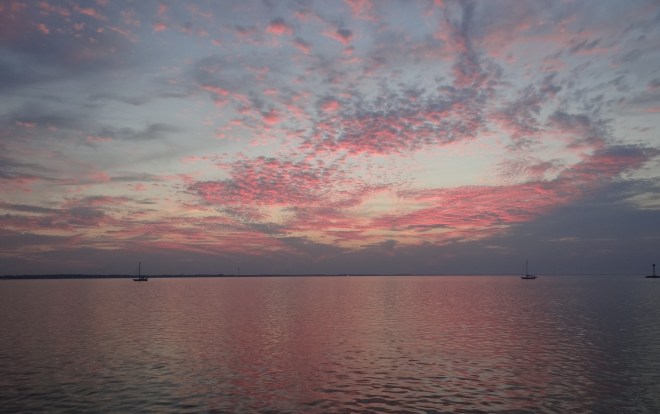 Stunning sunset at Breakwater Harbor