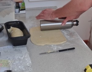 A water bottle makes a perfect rolling pin