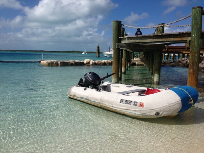 Bunting at the protected dinghy landing beach next to the YC.  Ortolan in background