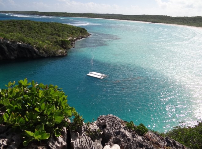 Overlooking the famous blue hole in Deans