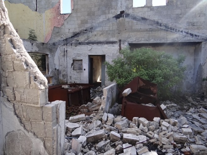 One of many buildings, this appeared to be main living quarters