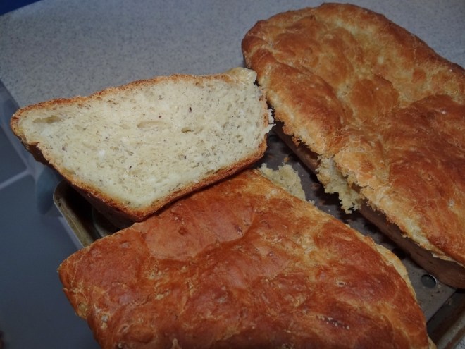 The result. Extra baking time and a bit heavy but loaded with coconut