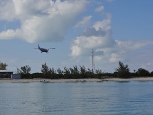 Plane approaches the airstrip at Staniel