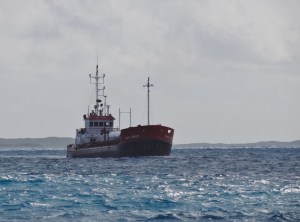 Tropic Breeze as she's about to pass behind us