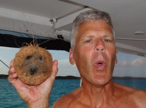 Two cuties- Russ tries to imitate the cute coconut face