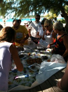 I scored some chocolate chip cookies with nuts- delicious!