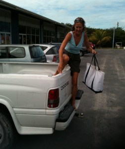 Prime Island picks up cruisers in their truck- too comfy will piss off the taxis