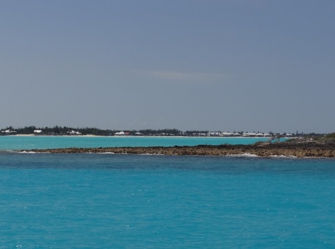 Sand Bank Cays with Treasure Cay in distance