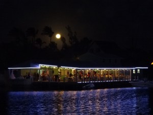 Moonrise over Harbor's Edge - an easy dinghy row from our mooring