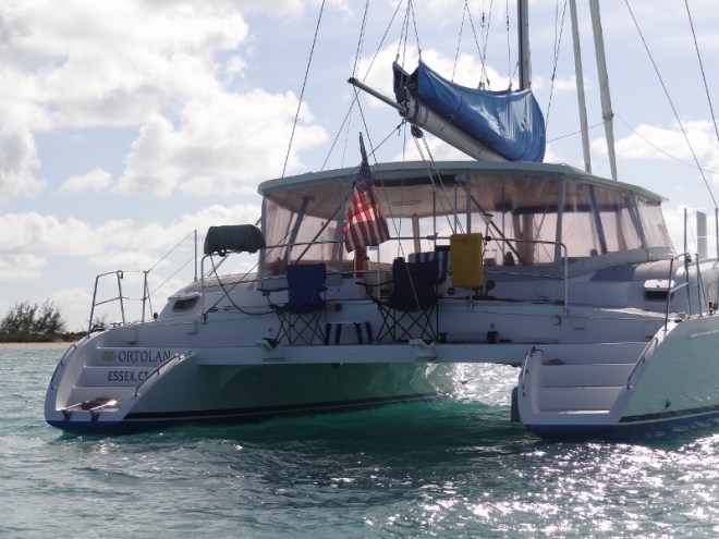 We copy another cat and set up our folding chairs in the space normally occupied by Bunting