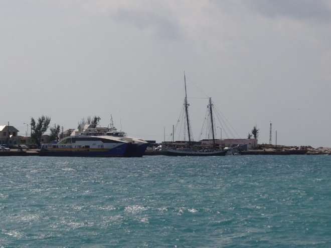 S/v Liberty Clipper and m/v SEALINK out of Nassau have wave protection at the government docks