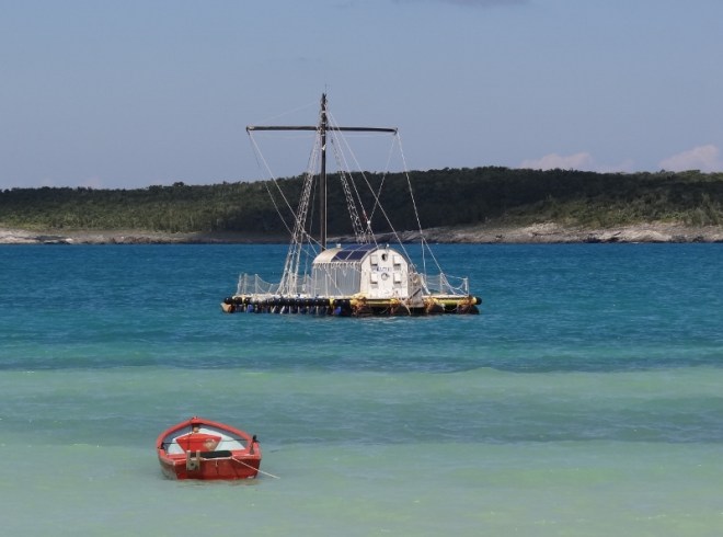 Never saw anyone aboard, but they had the best spot in the harbor. This was taken in calm conditions