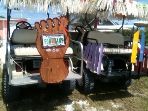 Serious fans decorated their carts. We met them at the "front line."