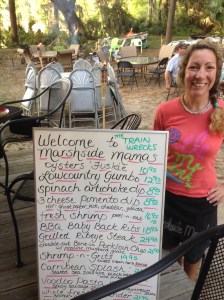 The menu board and Jen our waitress