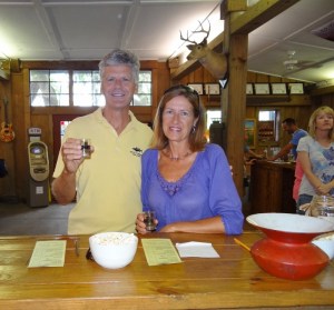 The happy tasters who encouraged their guide to get down to the resort asap