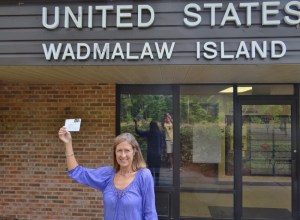 Mailing our rebate from the Wadmalaw Post Office to Arizona