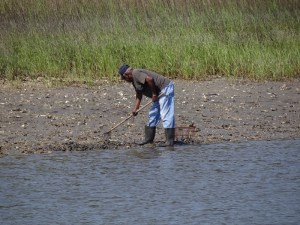 First time we'd see a clam digger. Obviously low tide