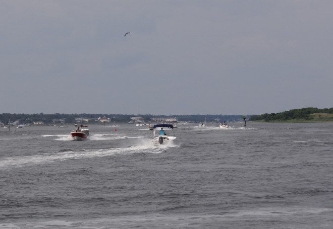 A very active ICW on Sunday as we headed to Wrightsville Beach