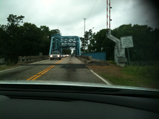 We being the drive north by crossing over the ICW via the Socastee Swing Bridge