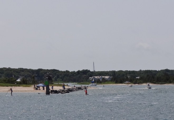Entering Three Mile Harbor on a windy Sunday