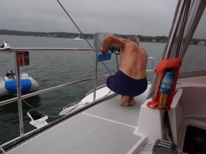 He's washing in the rain, just washing in the rain... when else have we had extra fresh water?