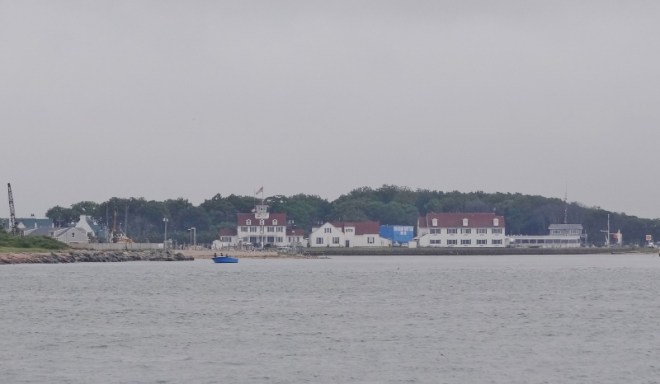 Looking into Lake Montauk, with more sport-fish boats than you can shake a fish at