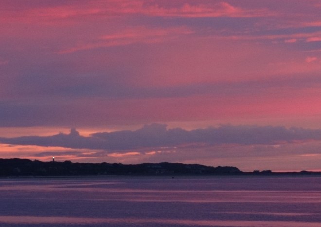 Gay Head lighthouse and a splendid afterglow to sunset
